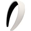 Loneedy - Cerchietto per capelli rigido da donna, in pelle, imbottito, largo 4,3 cm, colore bianco