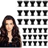 YAZWUR 30x Bigodini in Silicone Senza Calore per Styling Facile e Acconciature Notturne Ricci Perfetti (15x Grandi, 15x Piccoli) (Nero)