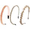 HTTDSLF 3 Pezzi Cerchietto alla Moda, Cerchietto per Capelli Strass, Set di Cerchietti per Capelli per Donna e Ragazze, Champagne Cristallo Accessori, Bellissimo Copricapo per Ballo di Fine Anno Festa