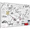 ALLboards Lavagna per calamite METALboards, mappamondo retrò 90×60 cm + accessori GRATIS