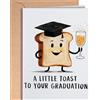 Greeting Cards for Everyone Biglietto di laurea, divertente biglietto di laurea per lui o lei, carino universitario per uomini o donne, congratulazioni liceo, dottorato di ricerca, master per figlio, figlia - A Little Toast