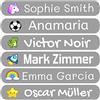 Haberdashery Online 50 Adesivi personalizzati con nome per bambini. Etichette adesive per scuola, asilo, libri, giocattoli e contenitori Tupperware. Etichette impermeabili 6x1 cm.