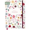 Häfft paper&you® Agenda A5 per appunti e password Fiori al chiaro di luna | Per contatti e le date di compleanno: 160 pagine in carta di alta qualità da 120 g/m², indice A-Z, elenco delle password