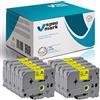 specmark Nastro TZe-C31 12mm x 5m Set x 10 pezzi Nastro fluorescente nero su giallo compatibile con tutte le stampanti Brother PT P-touch AZe-C31 EZe-C31 TZ-C31 TZ2-C31