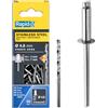 Rapid 50 Rivetti in Acciaio Inox Ø4.8x10mm per Metallo e Plastica