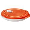 Rotho XL Clever Piastra a Microonde con Coperchio e Divisorio, Plastica (PP) senza BPA, Bianco/Rosso, 1.2 L, 26.0 x 26.0 x 4.8 cm