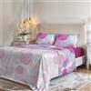 Italian Bed Linen COMPLETO LETTO MATRIMONIALE NO STIRO FANTASY-Prodotto in Italia - Microfibra - Sopra 240x270 cm, Sotto 170x200 cm con Angoli Elasticizzati 25 cm, 2 Federe 50x80 cm - Soffioni