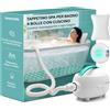 SereneLife Massaggiatore da Bagno Portatile con Bolle, Idromassaggio per Vasca da Bagno Spa Relax, Vasca Idromassaggio con LED, Tappetino Antiscivolo Impermeabile, Cuscino, Telecomando, Verde Acqua