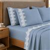 PETTI Artigiani Italiani - Set Lenzuola Matrimoniali Percalle Cotone con Pizzo Macramè Avion, Completo Letto 4 Pezzi, 100% Made in Italy