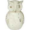 Flair Flower Oggetto decorativo a forma di gufo in ceramica, decorazione per animali, bianco antico, per esterni, stile rustico, decorazione da giardino, 19 cm