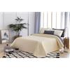 Todocama - Copriletto trapuntato sottile con motivo a rombo, per primavera, estate, autunno e inverno, 100% microfibra extra morbido, Copriletto multiuso, Letto 105 - 200x260cm, Beige