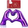 LCCCK Decorazione a forma di mani di cuore viola per soggiorno, camera da letto, libreria, tavolino da caffè, centrotavola d'amore, statua estetica e scultura boho per matrimoni, decorazioni per la casa per
