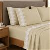 PETTI Artigiani Italiani - Set Lenzuola Singole Percalle Cotone con Pizzo Macramè Beige, Completo Letto 3 Pezzi, 100% Made in Italy