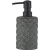 Wenko Mantua-Dispenser per Sapone Liquido, Dipinto a Mano, capacità 0,36 l, Ceramica, Nero, 7.5 x 16.5 x 7.5 cm