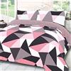 Dreamscene Set di biancheria da letto con copripiumino singolo con federa, morbido e comodo in policotone traspirante, leggero, non sbiadisce, 135 x 200 cm, colore: rosa cipria