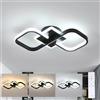 Comely Plafoniera Dimmerabile Nero 40W 4500LM con Telecomando 3000K-6500K | Moderno Plafoniera LED Moderno per Soggiorno, Camera da Letto, Sala da Pranzo