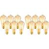 LVWIT Lampadine di Filamento a LED, ST64 Edison Vintage, Attacco E27, 6.5W Equivalenti a 53W, 685 Lumen, Luce Bianca Calda 2500K, Stile Edison Vintage Marrone, Non Dimmerabile - Pacco da 12 Pezzi