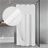 N&Y HOME Tenda da doccia a nido d'ape da 122 cm con fodera in tessuto a scatto e 12 ganci in metallo, dimensioni 122 x 182,9 cm, stile hotel e finestra superiore in rete, lavabile in lavatrice, colore
