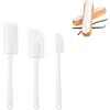 PARENCE. Set di 3 Spatole Rigide in Plastica - Spatole da Cucina e Pasticceria - Per Raschiare, Mescolare, Stendere e Staccare le Preparazioni - 24-25 cm - Bianco