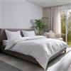 Giovanni Dolcinotti MADE IN ITALY Giovanni Dolcinotti | Parure Copripiumino Matrimoniale 250x240 cm, Microfibra, Bianco, Modello Detroit - Sacco Copripiumino Matrimoniale + 2 Federe 50x80 cm