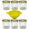 Viva Haushaltswaren 6 Conserve, 165 ml, vasetti per marmellata con Tappo a Vite, Colore Oro, con Imbuto Gas, 165ml, 6 unità
