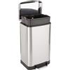 Amazon Basics Pattumiera rettangolare, piccola, resistente alle macchie, con pedale a chiusura ammortizzata, per bagno, camera da letto, soggiorno o ufficio, 20 l, in nichel, argento