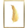 Postergaleria Poster di design | 30 x 40 cm | con cornice in oro | piume dorate | Immagini per cucina, ufficio, soggiorno o camera da letto | Placcato oro