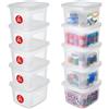 Iris Ohyama Scatole Portaoggetti, 2L, Set di 10, Trasparente, Chiusura facile, Impilabile, Plastica Trasparente, Per Armadio, Scaffali, Scuola, Organizzazione, Giocattoli, Cartoleria, Scarpe, MCB-2
