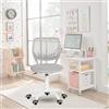 FurnitureR Sedia da ufficio colourate, seduta ergonomica girevole in altezza regolabile per computer, ruote a 5 raggi, sedie e sgabelli per la casa, sedile di lavoro, Morandi Grigio