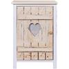 Rebecca Mobili Credenza Cucina, armadietto 1 Anta Bagno, Legno Paulownia, Bianco marrona, Stile Shabby - Misure: 40x30.5x57 cm - Art. RE4352