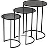 LIFA LIVING Tavolino da Salotto Moderno Set da 3, Tavolinetti Design a Incastro, Tavolini Componibili in Metallo Nero Stile Shabby per Cucina e Soggiorno