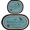 Foutastic Set di tappetini da bagno antibatterici (2 pezzi), 100% poliestere, antiscivolo, 60 x 100 cm e 50 x 60 cm, altezza del pelo 10 mm, 700 g/m², lavabile in lavatrice, elegante e funzionale per
