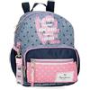 Pepe Jeans Joumma Bags - Zaino da scuola, blu e rosa, in poliestere, spallacci regolabili, per un comodo trasporto, vari scomparti, con portachiavi pompon, multicolore, Zaino passeggiata