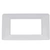 puntoluceled Placca in tecnopolimero compatibile con Vimar Plana 4 moduli Bianco - Cornice frontale da incasso cassetta 504