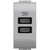 Bticino NT4191CC Caricatore USB con due ingressi di tipo C, da installare nella placca Livinglight,per ricaricare un dispositivo elettronico fino a 15W o due dispositivi in simultanea, 1 posto, tech
