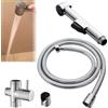 NIYATA Doccetta WC sospesa portatile con 150 cm flessibile da doccia in acciaio inox, doccetta wc kit completo per bagno, doccia, pulizia dei pannolini, bagno per animali