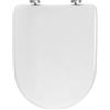 WOLTU Copriwater Sedile WC Universale Coperchio con Chiusura Ammortizzata Soft Close Toilet Seat Bagno in Plastica Bianco Forma di D