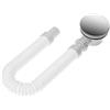 QWORK® Scarico doccia da 90 mm con coperchio cromato e sistema antiodore, filtro anti-capelli, bianco