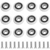 Gotetiso 12 Pezzi Cuscinetti per Box Boccia Rotelle Box Doccia Ruote Doccia Porta Rulli per Doccia Cuscinetti Box Doccia 23 mm Rotelle per Cabine Doccia con Viti