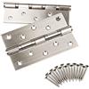 SOTECH 4 pezzi Cerniere per porte 127 x 76 x 2,5 mm cerniera a vite | in acciaio inox SS304 cuscinetto a sfera con viti in portata 75 kg