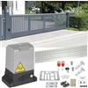 Ikodm 1200KG 550W Motore Cancello Scorrevole, Kit Automazione Cancello Scorrevole per Porte Fino 12m con 2 Telecomandi, Cremagliera 4M e Sensori a Infrarossi per Casa Giardino Garage