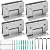 BRGD 4 Pezzi Cerniera per porta angolo di 90°, Cerniere Senza Cornice in Acciaio Inox per L'installazione di Ante per Vetrine, Porte per Bagno e Porte per Ufficio da 8-12mm