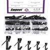 Swpeet Sweet Set di 75 grucce nere di 5 taglie chilogrammo con kit di assortimento di chiodi, ganci di sospensione in metallo, ganci robusti per cornici fotografiche