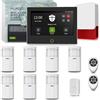 HUXGO® HXA700 Kit antifurto casa senza fili con sirena esterna | WiFi + GSM 4G | Allarme casa wireless con 7x sensori di movimento, 1x sensore porte/finestre | Notifiche SMS e controllo remoto