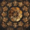 Livelynine Carta da Parati Adesiva Muro Oro e Nero Fantasia Floreale Carta Adesiva per Pareti Fiori Faux 3D Effetto Pellicola Adesivo per Mobili Fantasia Forale Nera e Oro Cassetti Armadio 44.5CMx2M