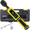 ATsafepro Chiave Dinamometrica Digitale 3/8, Chiave Dinamometrica Bici 0.9-60 Nm, Precisione ±1%, 5 Unità(in-lb/ft-lb/Nm/kg.cm/kg.m), LCD Con Allarme Suoneria e LED Per Bicicletta, Moto e Auto