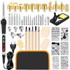 QLOUNI Kit Pirografia Legno 60 Pezzi Saldatore Elettrico 100W con Display Digitale