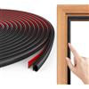 Flintronic Guarnizione per Porta Finestra Adesiva, 10M(Nero) | Paraspifferi Guarnizioni Profilo D Insonorizzate, Isolamento Caldo e Freddo, Blocca Rumore, Polvere, Porcellini di Terra