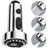 Hibbent 3 Funzioni Rubinetto Doccetta Estraibile Ricambi,Testina di Ricambio per Lavello Cucina Universale G1/2, Rubinetto Cucina Multifunzione a 360°Girevole,Doccetta Cucina Filetattura Maschio,Cromo
