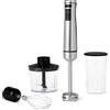 Amazon Basics - Frullatore a immersione multi-velocità per cucina, 1000 watt, con accessori, argento